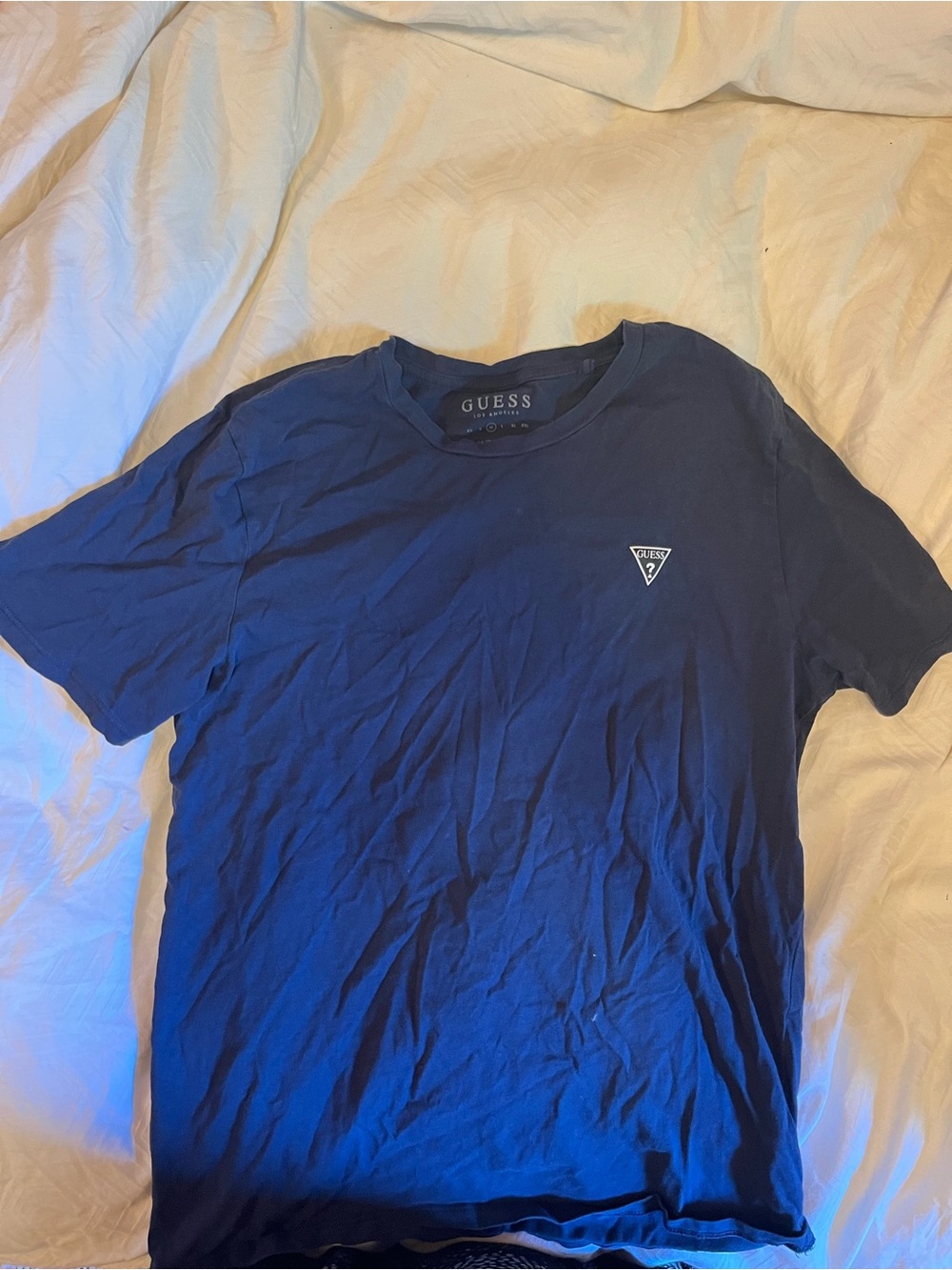 GUESS Navy Short Sleeve Logo Crew T-Shirt